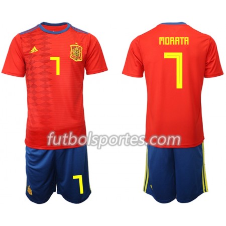 Camisetas España MORATA 7 Niño Primera Equipacion 2019